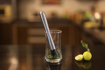 Kitchen Rest Muddler for Cocktails - 8inch Long 1pc 304 Stainless Steel Fruit Crusher - Bar Tools for Home for Making Mojito Mix and Other Fruit Drinks (8 Inch)