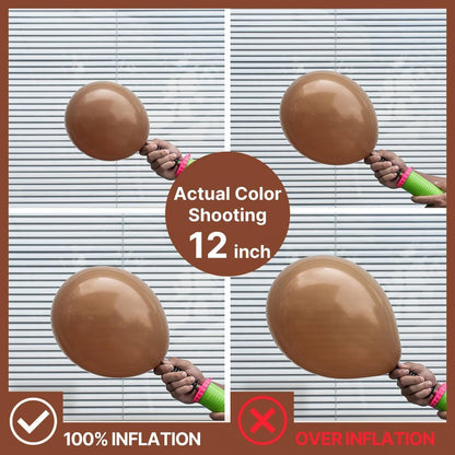 PartyWoo Brown Balloons 101pcs 12 Inch Boho Neutral Coffee Tan Fall Latex Helium Balloons for Wedding Baby Shower Gender Reveal Graduation Safari Woodland Birthday Fall Party Decorations Brown-F09