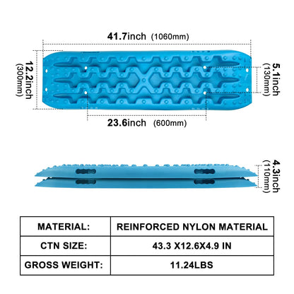 X-BULL New Recovery Traction Tracks Sand Mud Snow Track Tire Ladder 4WD (Cyan Blue, 3gen)