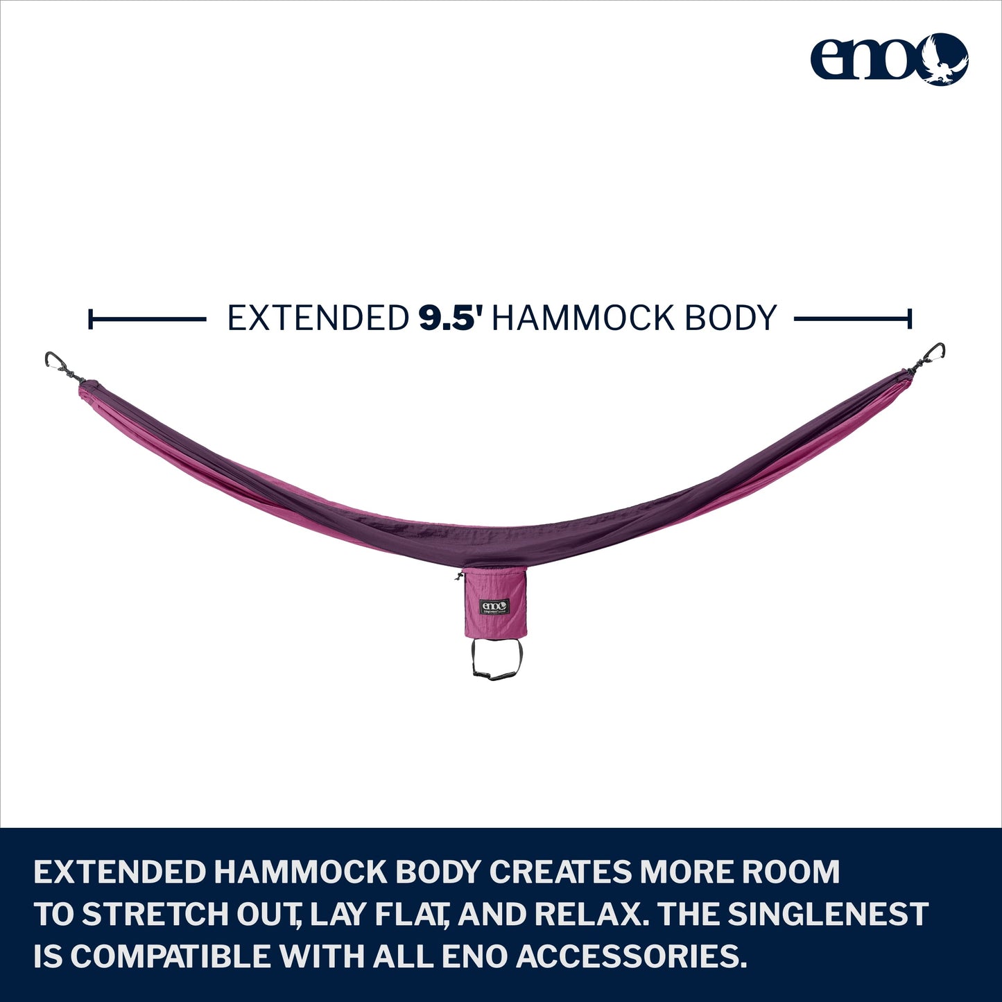 ENO Bundle, Includes The SingleNest Hammock & Atlas Suspension System, Lightweight, Durable Hammock with Straps for Camping, Hiking & Travel, Berry/Plum