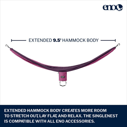 ENO Bundle, Includes The SingleNest Hammock & Atlas Suspension System, Lightweight, Durable Hammock with Straps for Camping, Hiking & Travel, Berry/Plum
