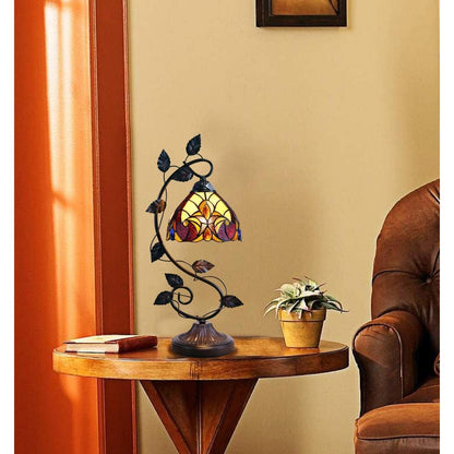Chloe Lighting Adia Victorian Tiffany-Style Table Lamp 1 Light Dark Bronze 8in  Wide Multicolor CH38632AV08-NT1