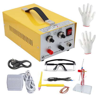 30A Jewelry Spot Welder Machine, Handheld Jewelry Spot Welder for Gold, Silver, Platinum, K Gold, Professional Pulse Arc Spot Welder, Spot Welding Equipment for Jewelry DIY Repair