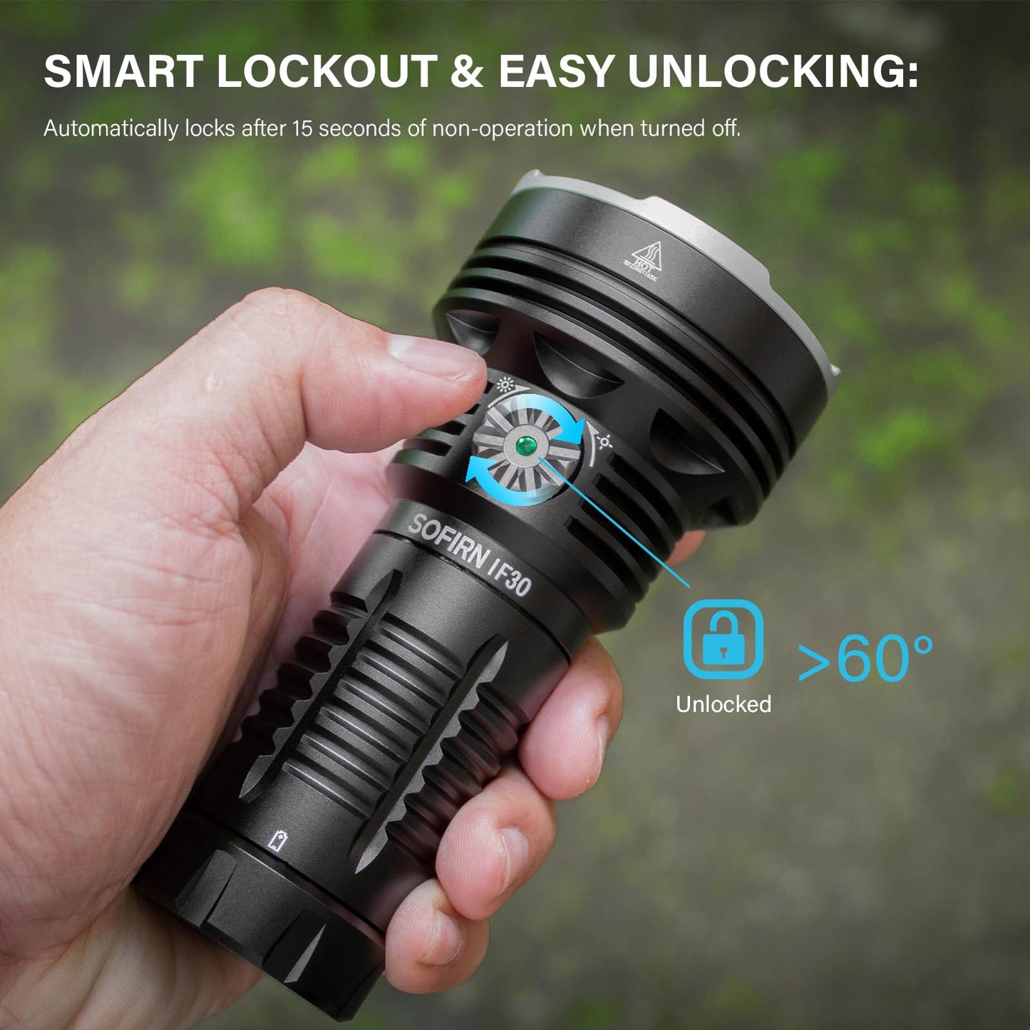 sofirn IF30 Flashlight High Lumens, 12000 Lumens Ultra Bright Flashlight with 685 Meters Beam Distance Spotlight, Rechargeable Flashlight USB C, LED Flashlight Waterproof for Hunting, Searching
