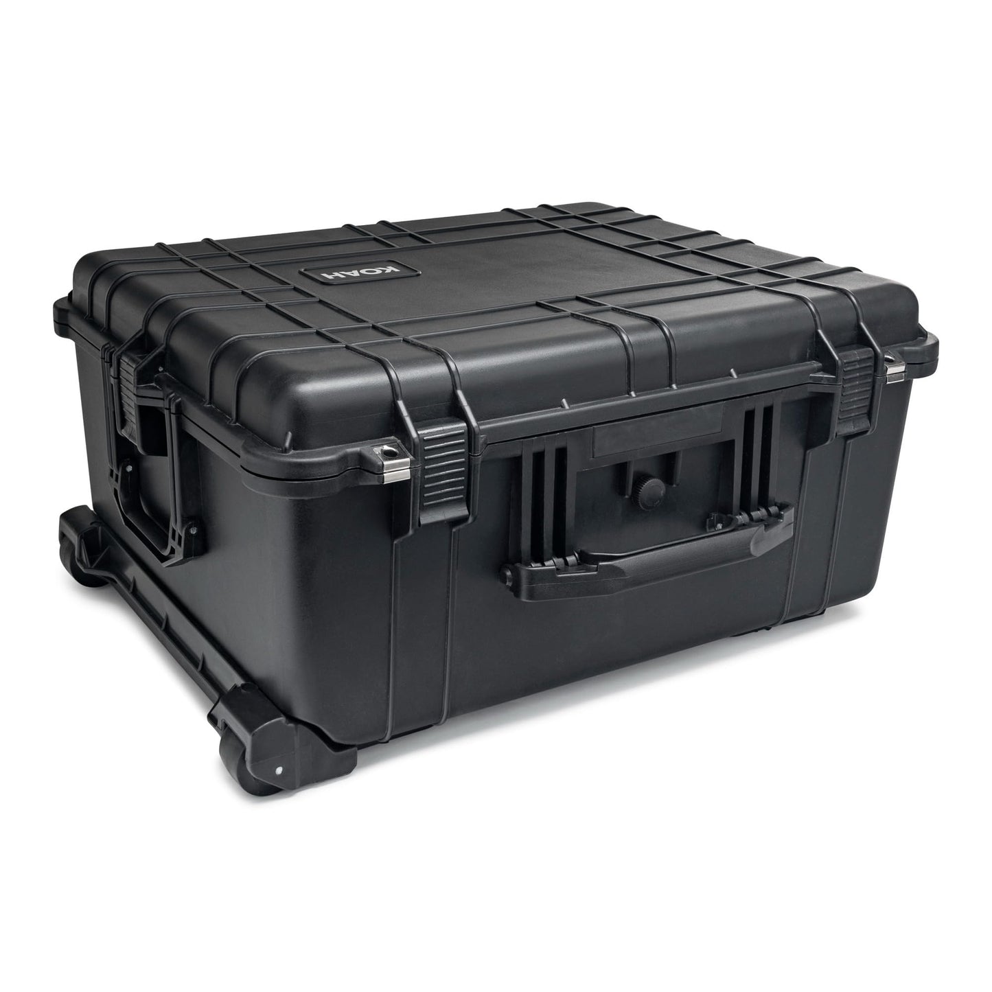 Koah Weatherproof Wheeled Plastic Hard Case with Customizable Foam, Retractable Handle, and Trolley Wheels (25.0" x 20.0" x 12") For Cameras, Drones, And Gear