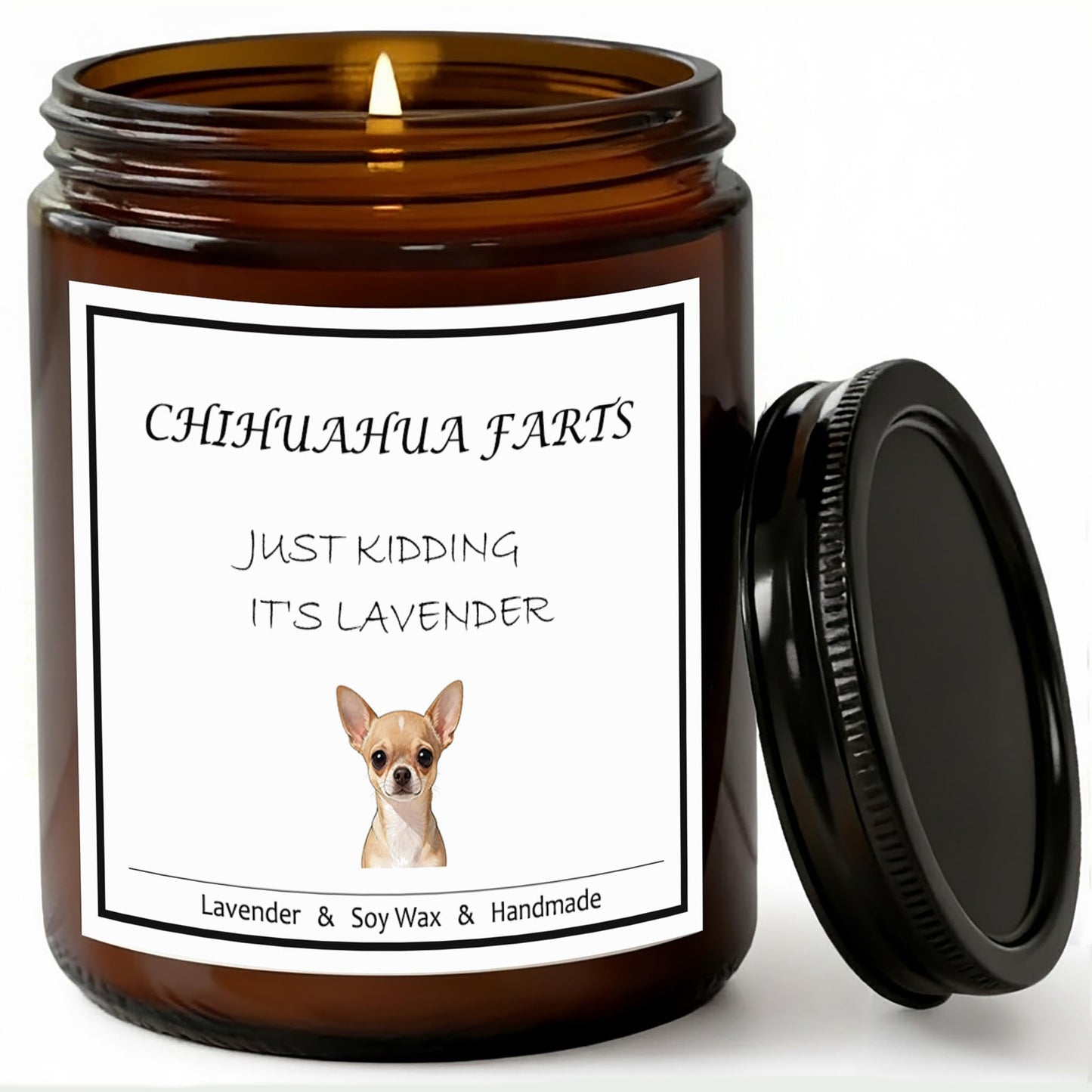 OSHINE Chihuahua Gifts,Lavender Scented Naturalsoy Candle, Long Lasting 40 Hour Burn, Perfect Gifts for Women and Dog Lovers