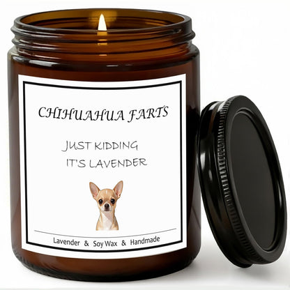 OSHINE Chihuahua Gifts,Lavender Scented Naturalsoy Candle, Long Lasting 40 Hour Burn, Perfect Gifts for Women and Dog Lovers