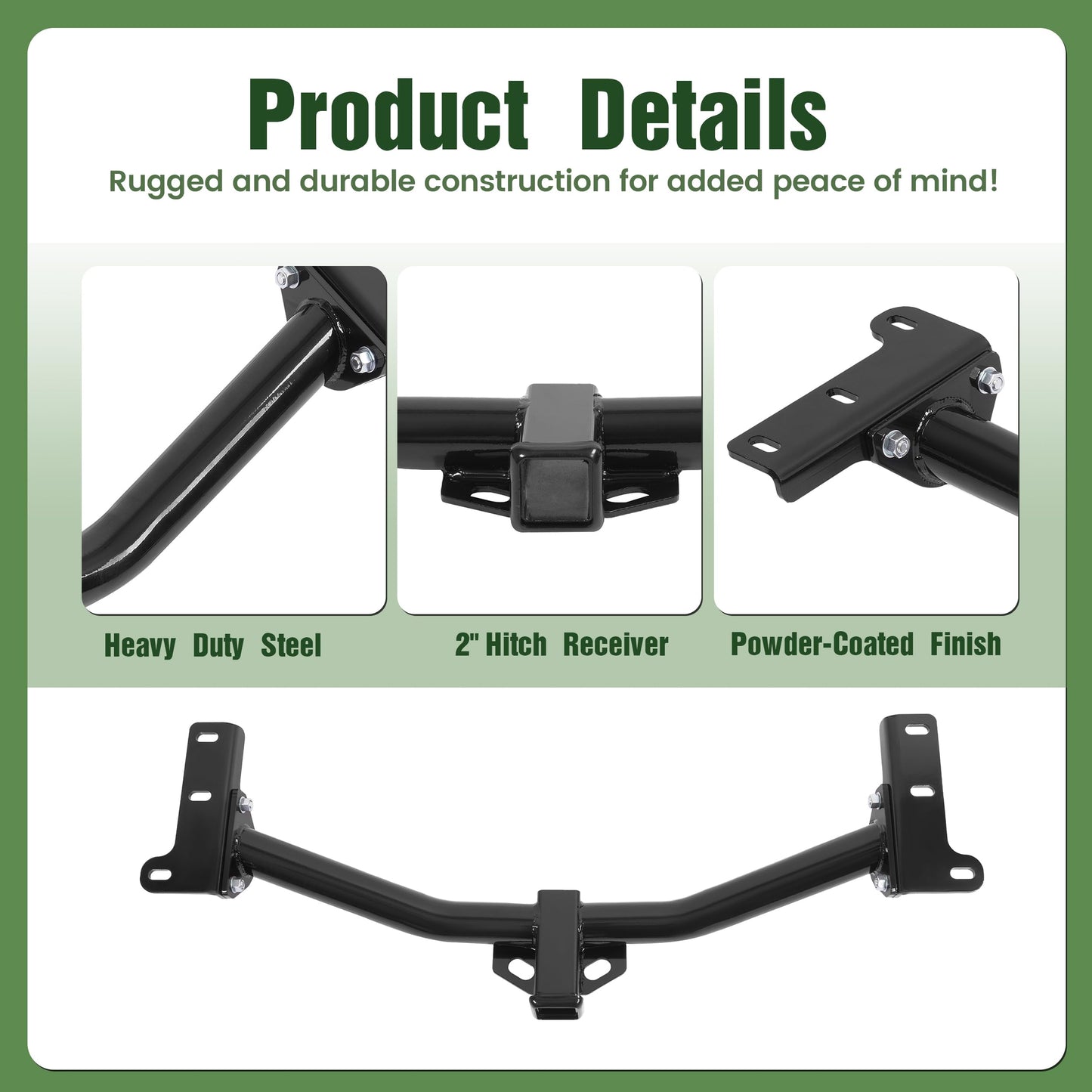 ALMULOO Trailer Tow Hitch 2 Inch Receiver Class 3 Compatible with 2009-2020 Dodge Journey (Only Compatible with Vehicles Without LED taillights)