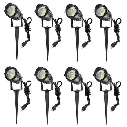 GXSTHY LED Spotlights Outdoor, 8 Pack 3CCT 7W 700LM Landscape Lighting, US Plug Hardwired 110V-120V Waterproof Spiked Tree Uplights for Yard Lawn Flag Garden Pathway