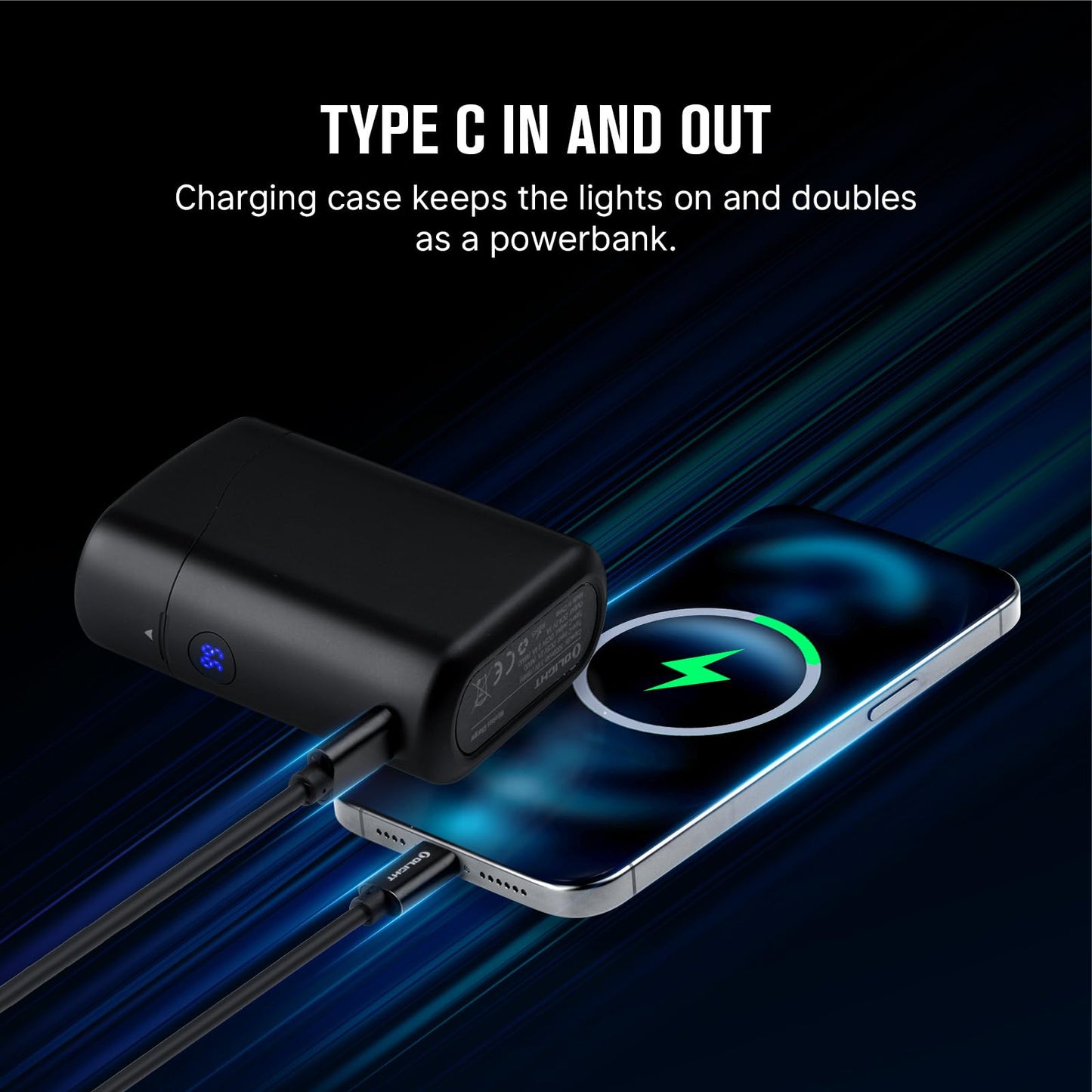 OLIGHT Baton4 Premium Edition EDC Flashlights 1300 Lumens with Type-C Charging Box, Powered by Rechargeable Battery, Small Bright Light IPX8 Waterproof for Emergencies, Outdoors (Black)