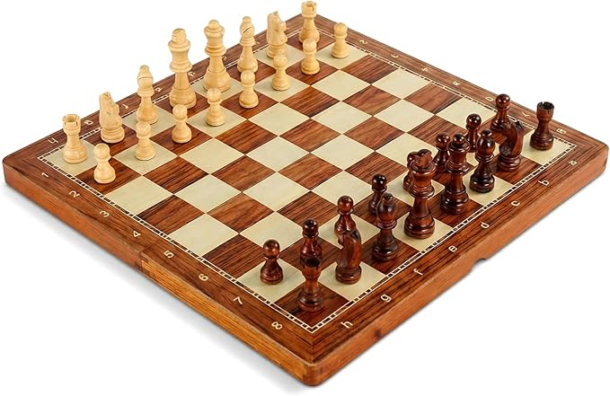 15-Inch Deluxe Chess Set – Foldable Tournament Board with Storage Box &amp 2 Extra Queens – for Adults Beginners &amp Chess Lovers