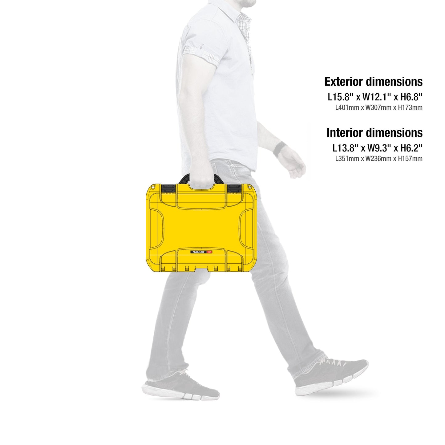 NANUK 915 Waterproof Hard Case with Padded Dividers - Yellow