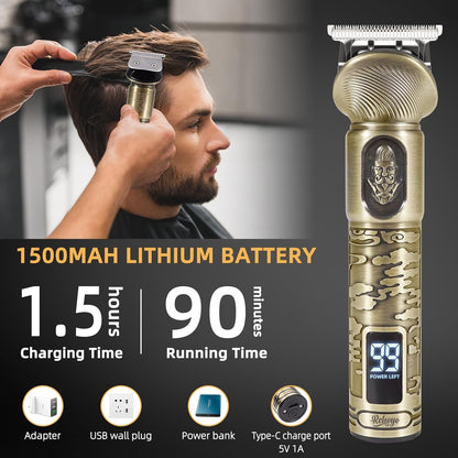 Beard Trimmer for Men, Waterproof Cordless Hair Clipper, Electric Razor Shaver, Mens Grooming Kit for Mustache Nose Body Facial Hair, Rechargeable Beard Trimmer Kit, Gifts for Men