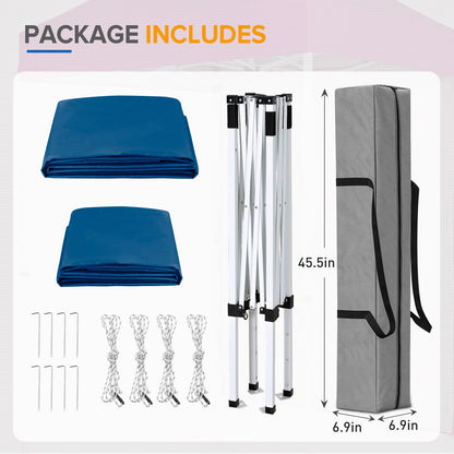 EAGLE PEAK Pop up Canopy 5x5, Outdoor Portable Canopy Tent with One Removable Sunwall, Carry Bag Included, Dark Blue