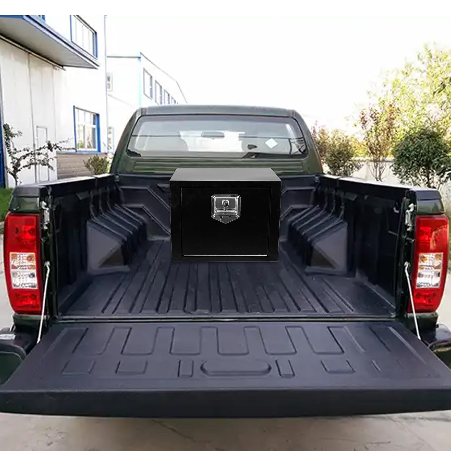 caqeg 18"x 12"x 14" Steel Underbody Truck Tool Box with T-Handle Lock Latch, 18 Inch Heavy Duty Steel Under Body Toolbox for Pick Up Truck RV, Under Mount Tool Box