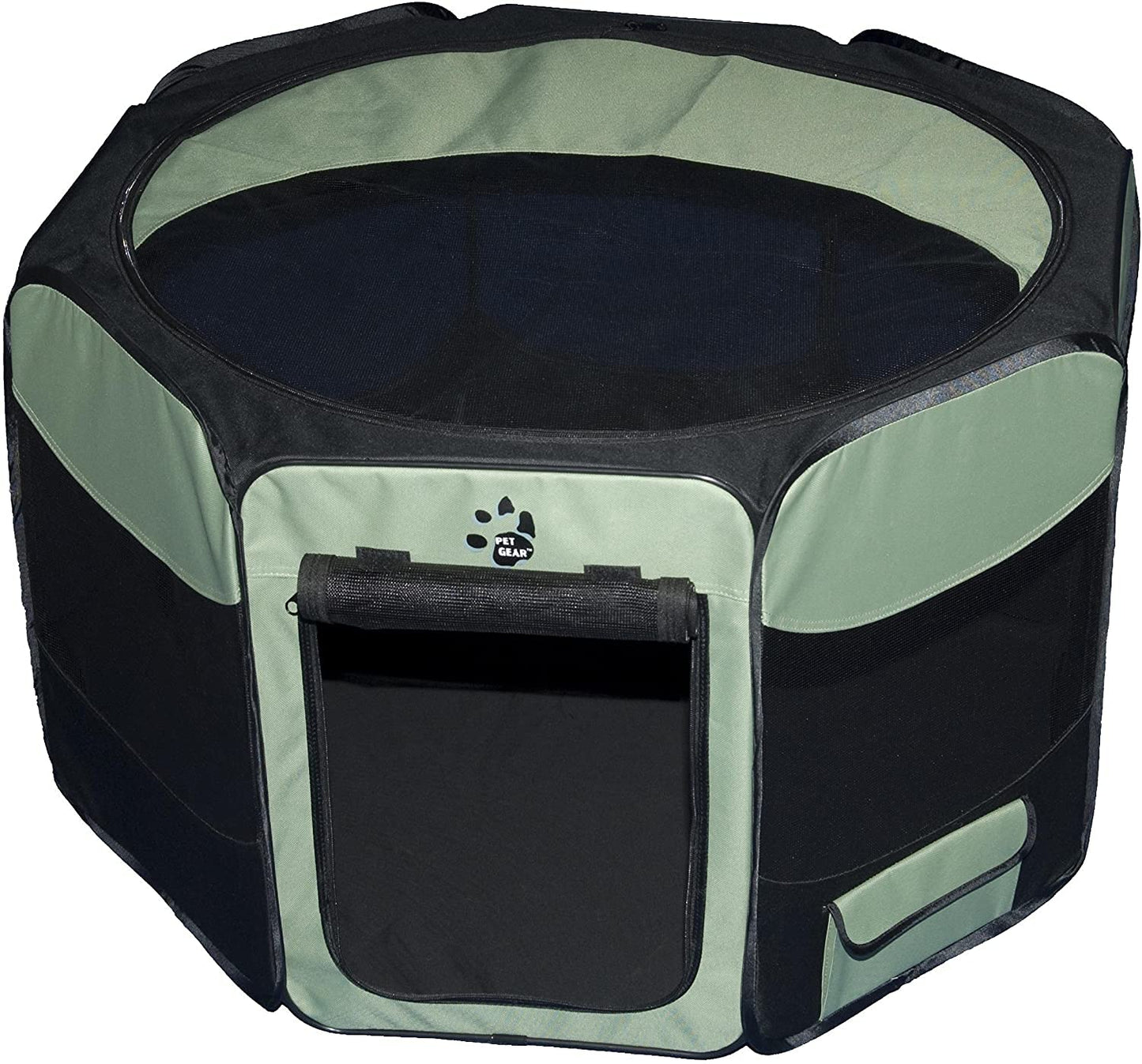 Pet Gear Octagon Pet Pen with Removable Top for Cats and Dogs up to 90-pounds, 46-inches, Sage