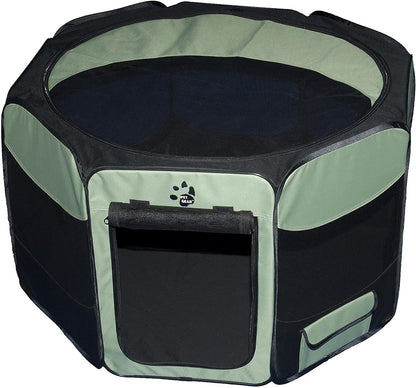 Pet Gear Octagon Pet Pen with Removable Top for Cats and Dogs up to 90-pounds, 46-inches, Sage