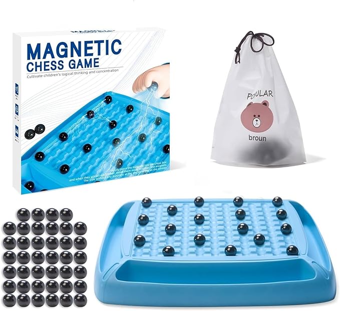 Magnet Game Magnetic Game for Kids and Adults Table Top Board Game for Kids 8-12 Magnet Chess Game 40Pcs for Family Games Night 2-4 Players
