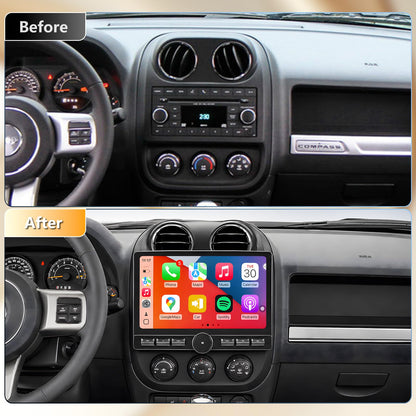5G WiFi(6) Car Radio for Jeep Compass Patriot 2010-2016, Android13/Wireless CarPlay/Android Auto/Touch Screen/GPS Navigation/Bluetooth/AM/FM/HD Backup Camera (4Ram+64Rom)