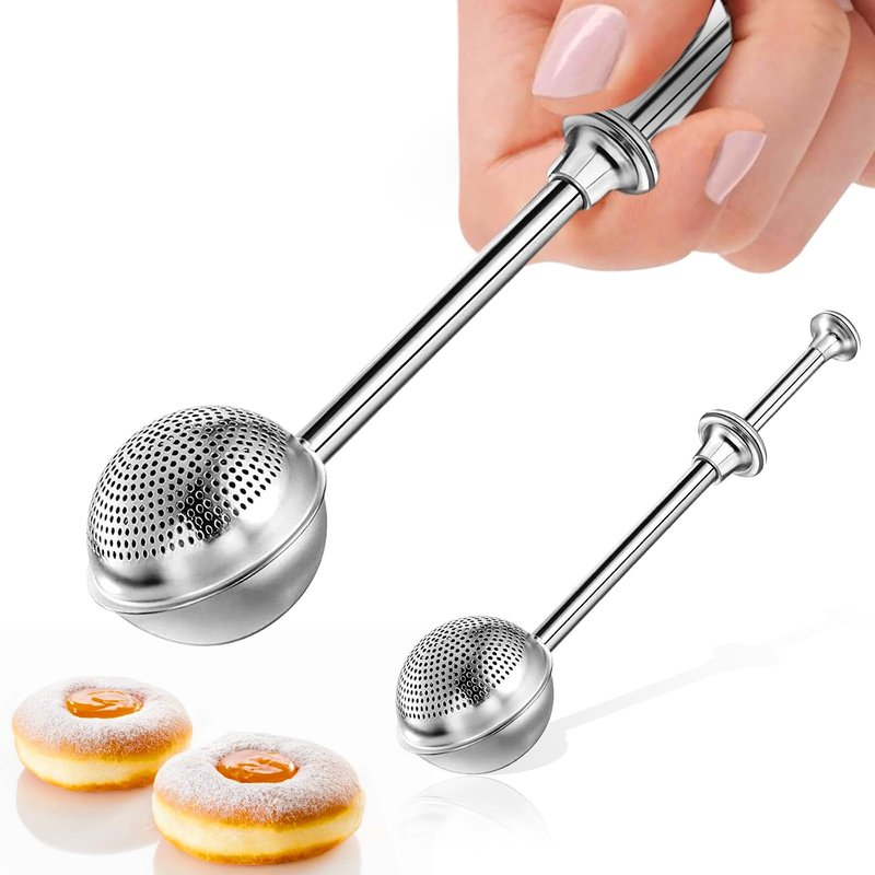Artoshin Powdered Sugar Flour, Powdered Sugar Shaker Duster Flour Dispenser Shaker with 18/8 Stainless Steel One-handed Operation Shaker Duster for Sugar Flour and Spices