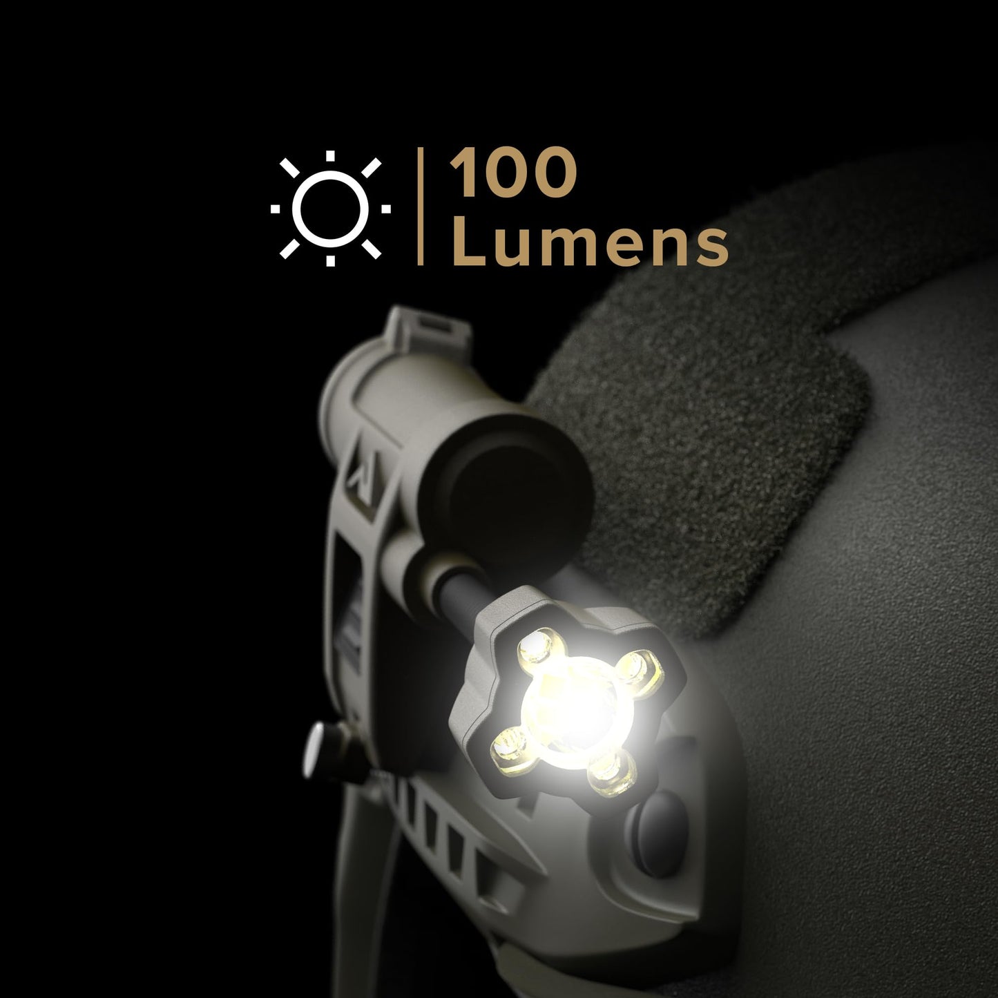 Princeton Tec Charge X Tactical Helmet Light – 100 Lumens, RGB + IR LEDs, Dual-Fuel CR123 or AA, Flexible Boom, IPX8 Waterproof, Programmable Output, Rail/Headstrap Mountable, Olive Drab