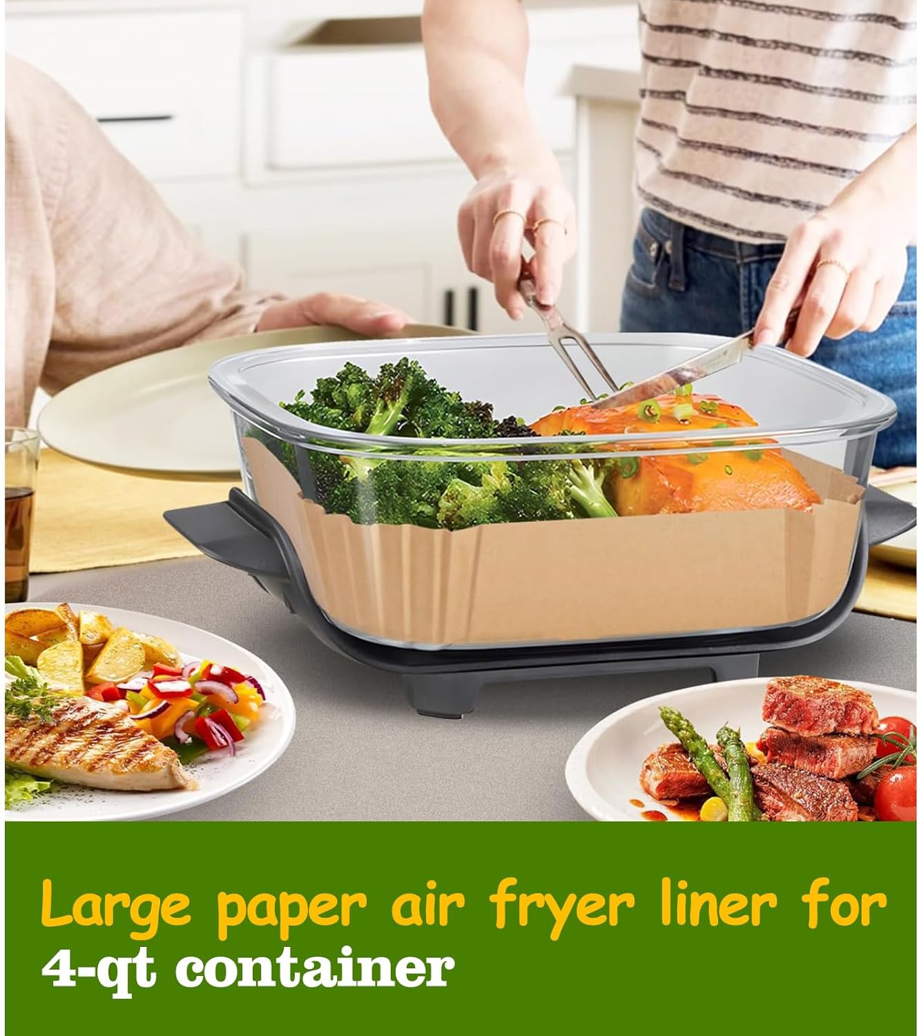 Ninja Crispi Air Fryer Liners - Non-Stick Disposable 125 Pcs for 4-in-1 Portable Cooking System