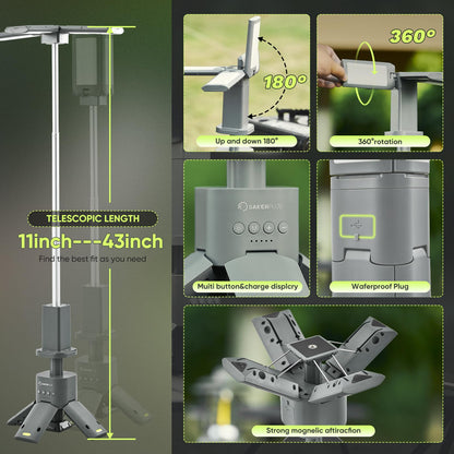 SakerPlus Telescopic Camping Lantern & Car Vacuum Portable