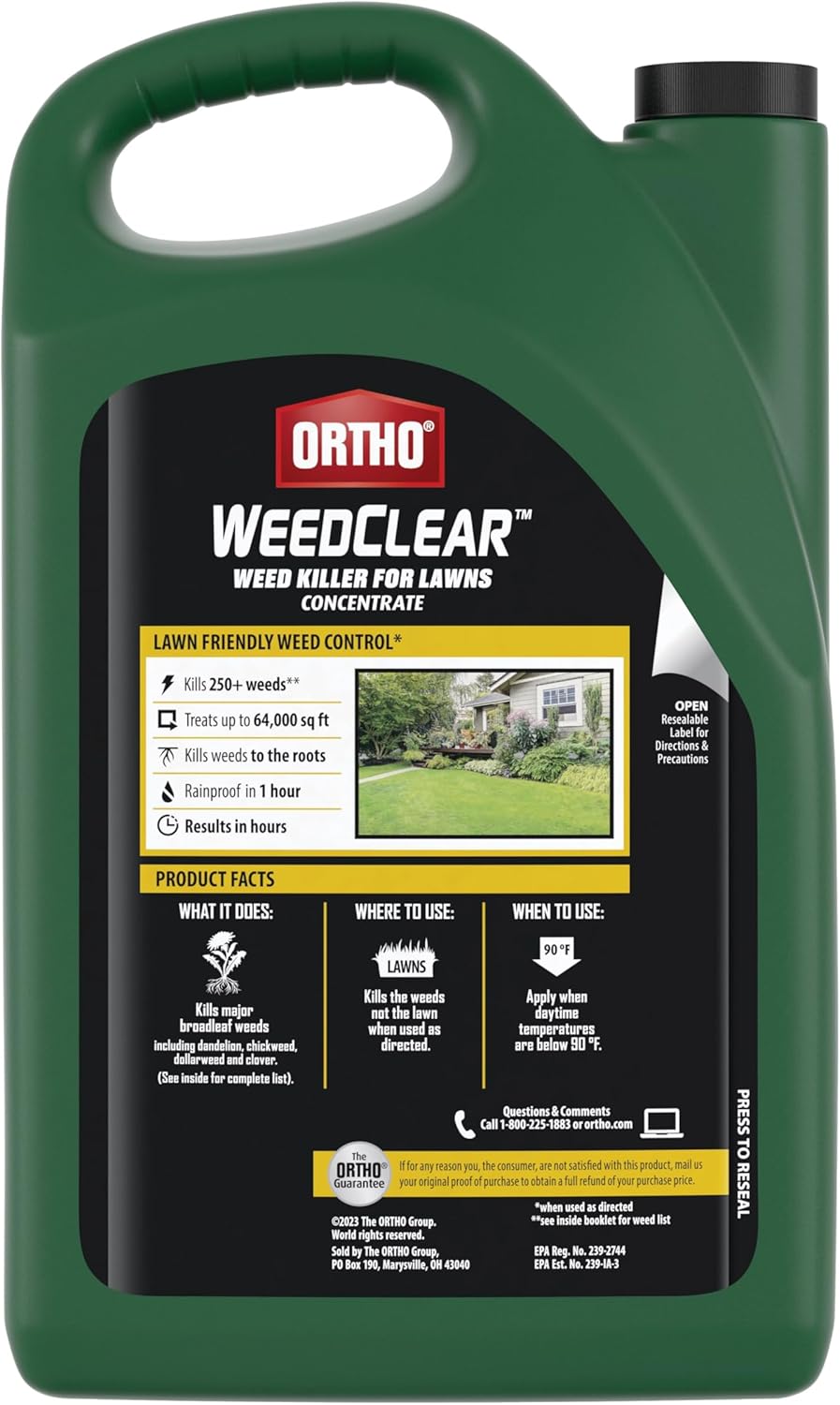 Ortho WeedClear Weed Killer Concentrate - Effectively Kills Dandelion & Clover | 1 Gallon Size