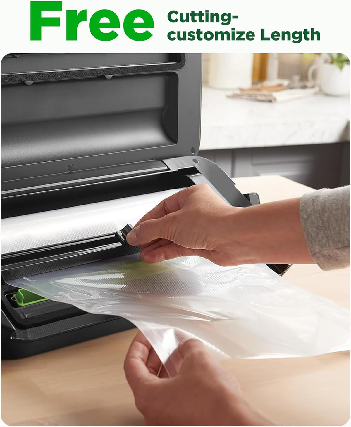 Amxus Vacuum Sealer Bags - Heavy Duty BPA-Free Food Storage | 2 Rolls, 28CM x 6M for Portion Control