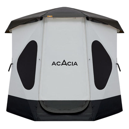 ACACIA Space Tent, 2 to 3 Person Pop Up Camping Tent with 8 Windows and Footprint, Waterproof Windproof Easy Setup Hub Tent for Family Camping, Hiking and Glamping, Moonstone