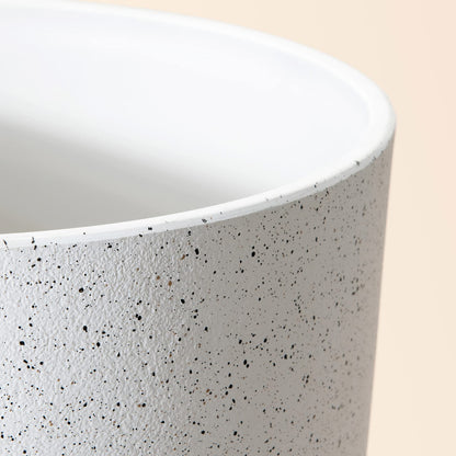 LA JOLIE MUSE 14.2/11.3/8.6 Inch Planters,Indoor/Outdoor White Planters Set of 3,Plant Container with Drain Holes,Flower Pots for Patio and Deck