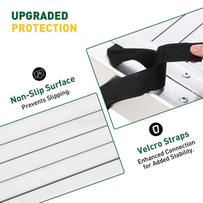 8–13 ft Aluminum Telescoping Plank, 440 Lbs Load Capacity Adjustable Extension Work Platform, 12.5" w x 2.7" h Non-Slip Scaffolding Plank for Ladder, Scaffold, Painting, and Maintenance Projects