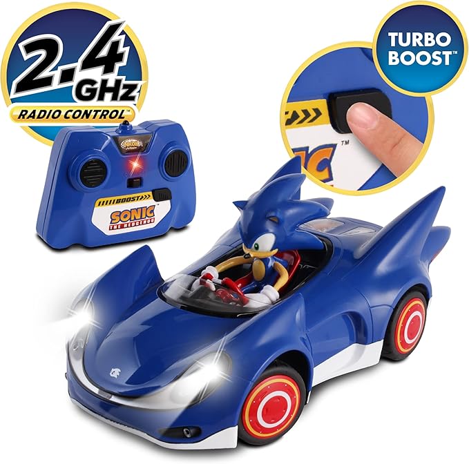 NKOK Sonic and Sega All Stars Racing Remote Controlled Car - Sonic The Hedgehog for Ages 6 and up Allows Children to Pretend to Drive and Have Fun at The Same Time!