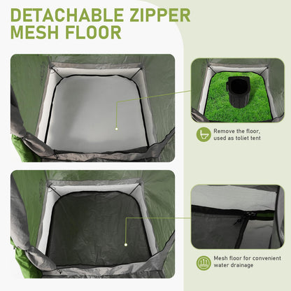 Coumy 2 Rooms Instant Camping Shower Tent Privacy Shelter,Portable Outdoor Shower,Changing Room,Sun Shelter for Camping,Beach Hiking,and Fishing,Green