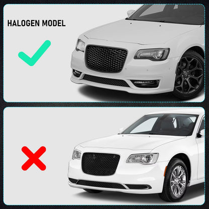 DKMGHT Left Halogen Headlight for Chrysler 300/300C 2015 2016 2017 2018 [68214383AD] [w/LED DRL] OE Head Lamp Replacement (Left (Driver Side))