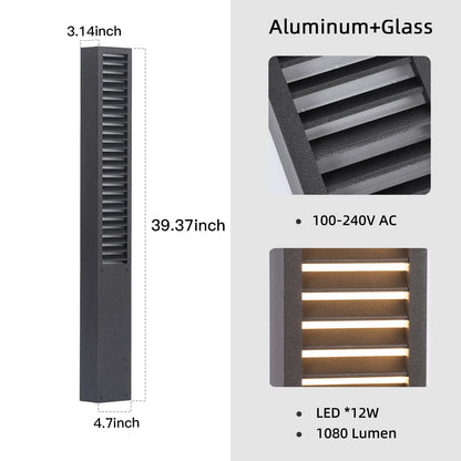 PAKEDANDUN Landscape Path Lights, 39" Pathway Lights, 3000K Outdoor Driveway Light, IP65 Waterproof Modern Bollard Landscape Lighting, Bollards Light Path Led Wired for Patio Lawn Garden Walkway