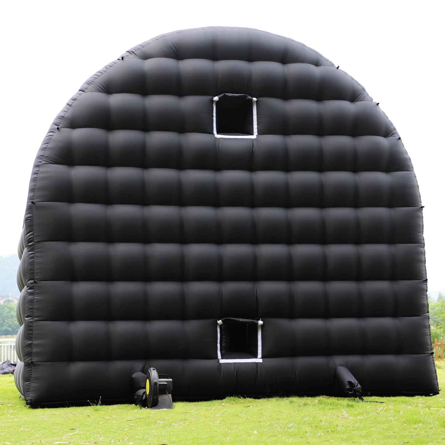 15x15x14FT Large Black Inflatable Tent Includes Blower Square Gazebo Event Room Large Inflatable Party Tent for Backyard,Outdoor EventsParties, Shows, Events, and Commercial Use