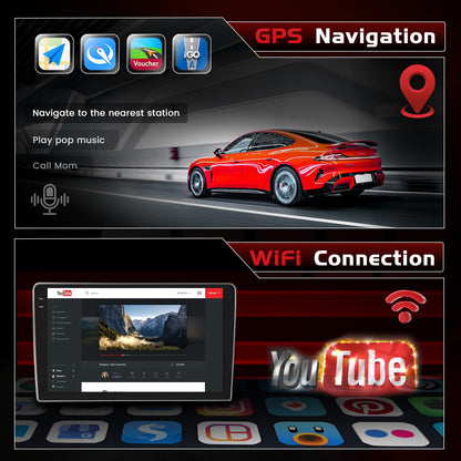 4+128GB Android 15 Car Radio for Jeep Compass 2007-2010 Wireless Carplay Android Auto, Realdio Car Stereo for Compass 10.1" in-Cell Touchscreen WiFi Bluetooth GPS FM/RDS EQ SWC + Backup Camera