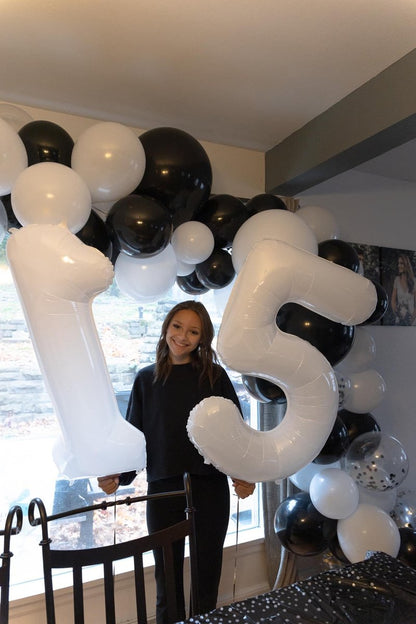 White 5 Balloon, Translucent Number Balloons 40 Inch, 5th Birthday Balloon Decorations, White Party Supplies, 5 Number Balloons, Number 5 Balloon