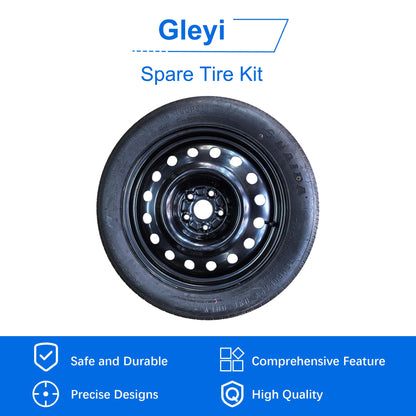 Gleyi Spare Tire Kit Compatible with 2017-2026 Model 3 - Includes 18x4 Rim, 135/80R18 Spare Tire, 26.5” Rolling Diameter Includes car Jack kit and Spare tire Bag.