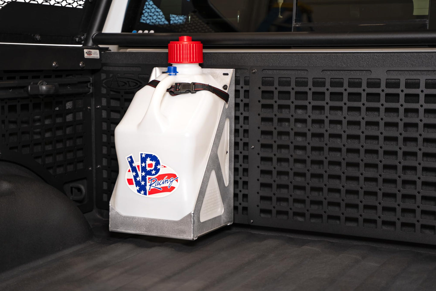 Rago Fabrication 5 Gal Gas Jug Holder | Designed for Diverse Applications Such as Truck Bed, Garage, Trailer, Vehicle Molle Panels & More | Compatible with Rago, ADD Offroad, DV8 Offroad Molle Panels
