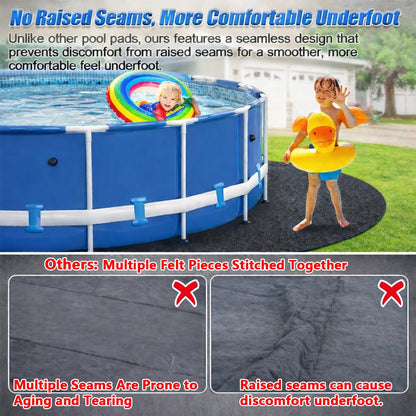 Abimars Pool Liner Pad for Above Ground Pools, 21 FT Round Extra-Thick Pool Mat, Seamless Comfort Underfoot, Puncture-Resistant Industrial-Grade Black Synthetic Fiber Pad