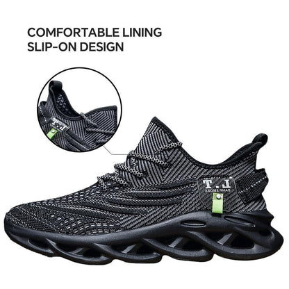 MGBDSZ Mens Running Shoes Gym Slip on Sneakers Non Slip Walking Tennis Sports Work Athletic Workout Casual Lightweight Breathable Fashion Black US 11