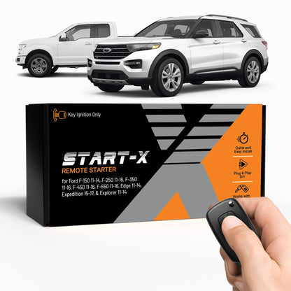 Start-X Remote Starter Kit for Ford F-150 (2011-14), F-250/F-350/F-450/F-550 (2011-16), Edge (2011-14), Expedition (2015-17), Explorer (2011-14) Vehicles with Key Ignition | Plug & Play Install