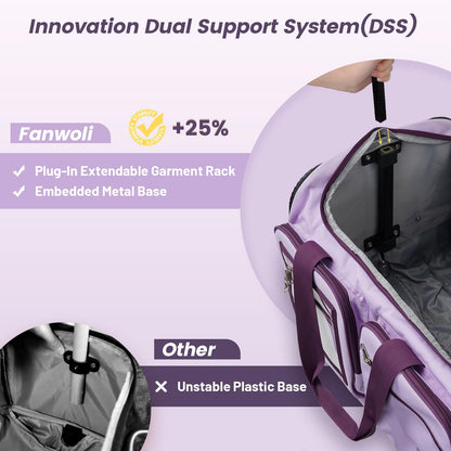 Fanwoli 23" Dance Bag with Garment Rack | Upgraded Stable System & Fabric | More Lightweight & Wear-Resistant | Ideal Competition Duffle Bag for Dancers Livestreamer Athletes