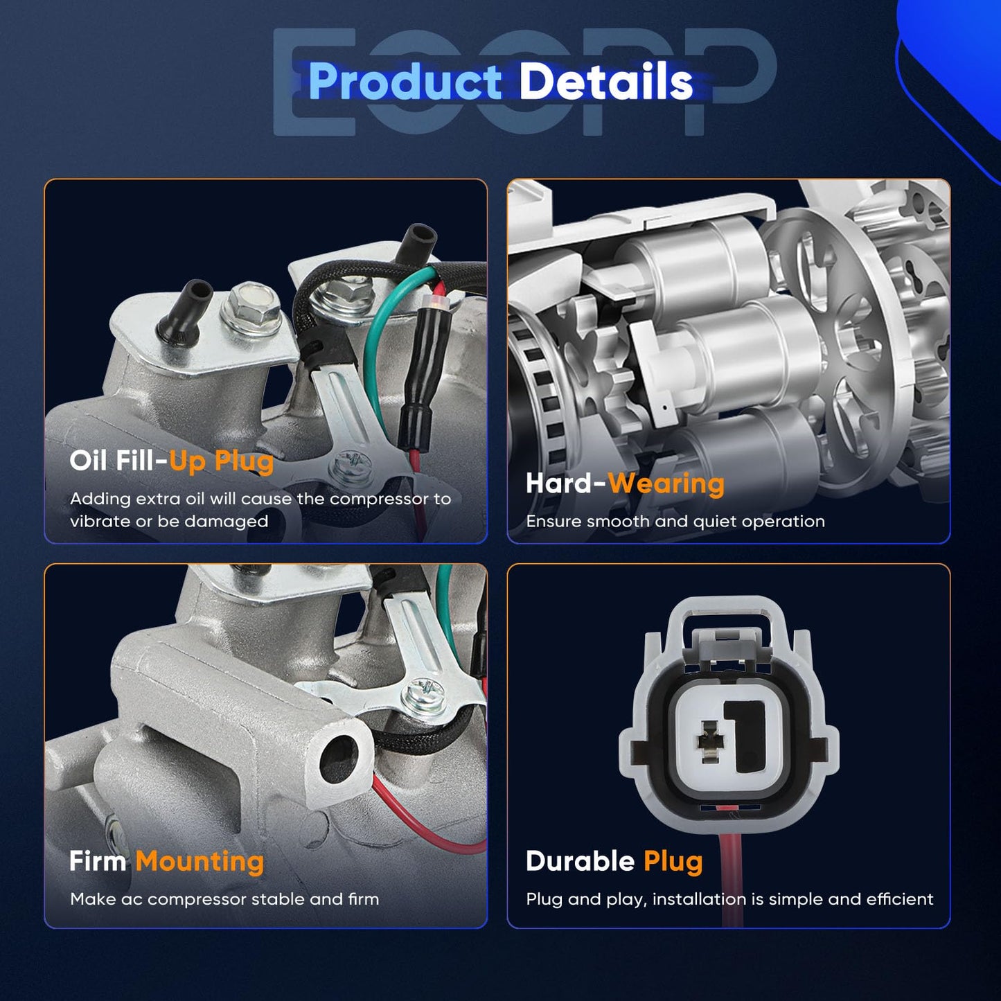 ECCPP AC Compressor for Acura TSX 2.4L 2004-2008 AC Compressor with Clutch Rapid Cooling
