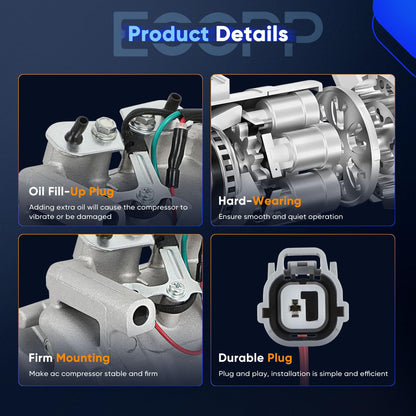 ECCPP AC Compressor for Acura TSX 2.4L 2004-2008 AC Compressor with Clutch Rapid Cooling