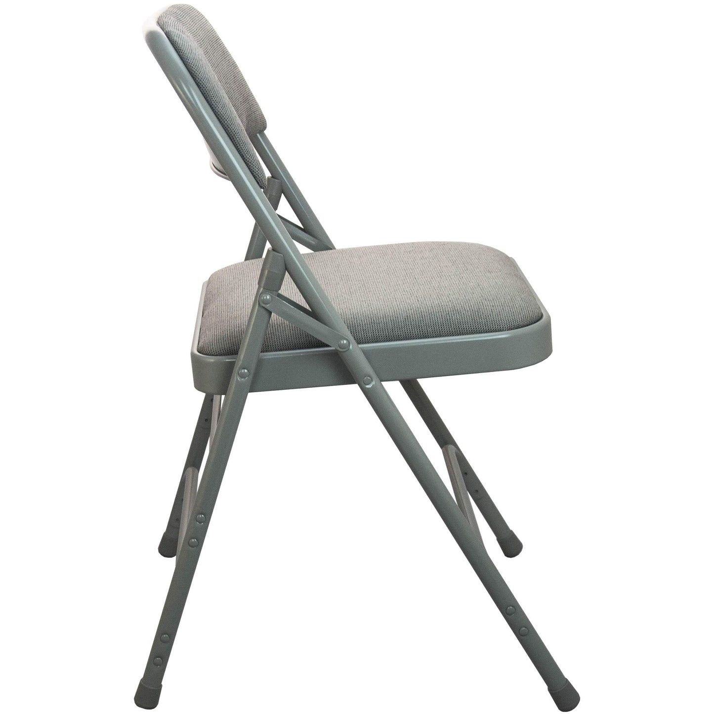 Flash Furniture 2-Pack Advantage Grey Padded Metal Folding Chair - Grey 1-in Fabric Seat