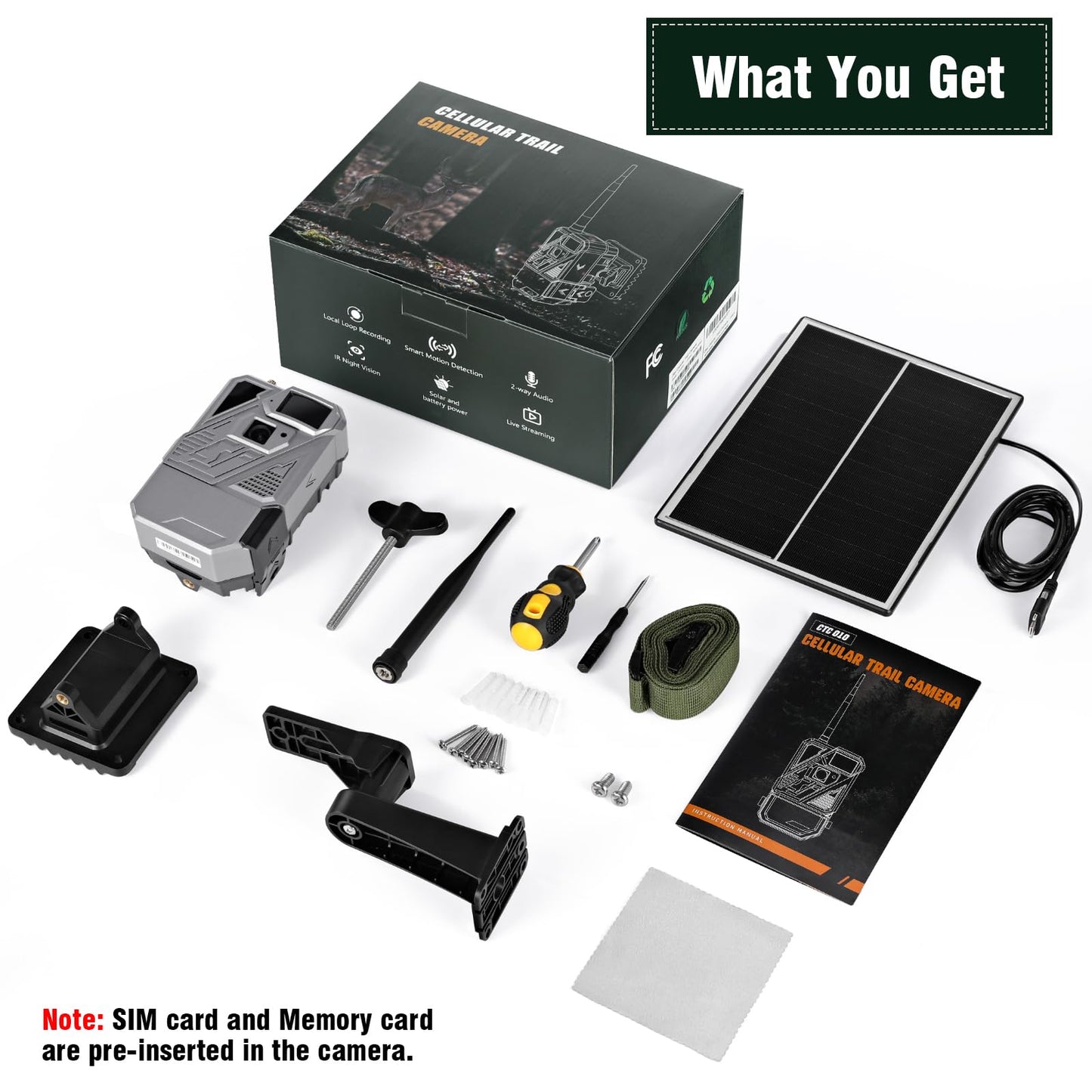 Zleo Lifetime Data-Free Cellular Hunting Trail Camera - Wildlife Game Cam Without Subscription - Remote Live Feed - Motion Activated - Low Glow IR - Solar Power - IP66 Waterproof - No Monthly Fee