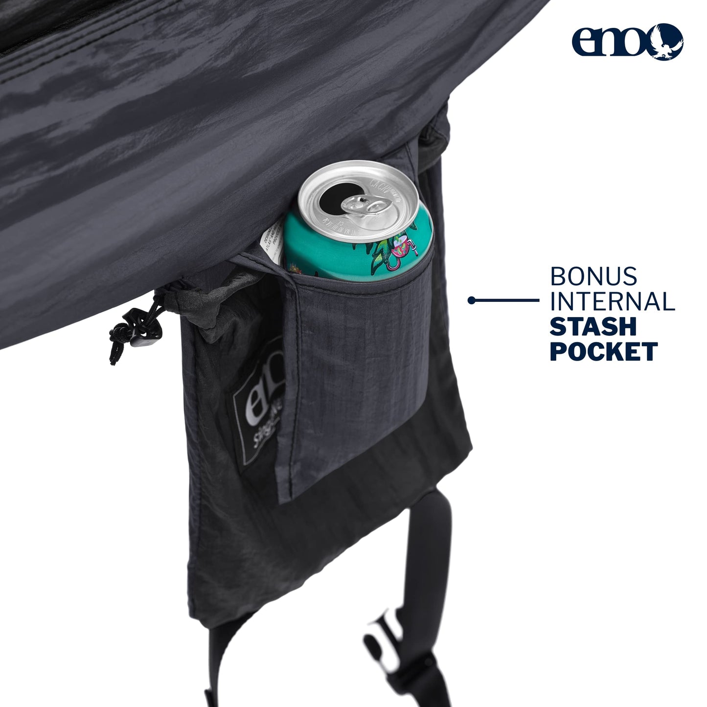 ENO Bundle, Includes The SingleNest Hammock & Atlas Suspension System, Lightweight, Durable Hammock with Straps for Camping, Hiking & Travel, Black/Charcoal